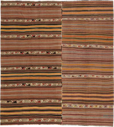 Vintage Turkish Kilim Rug - 9' 2" x 10' 1" (110" x 121")