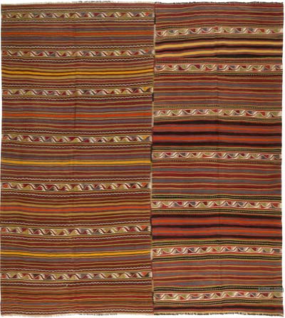 Vintage Turkish Kilim Rug - 10' 4" x 11' 4" (124" x 136")