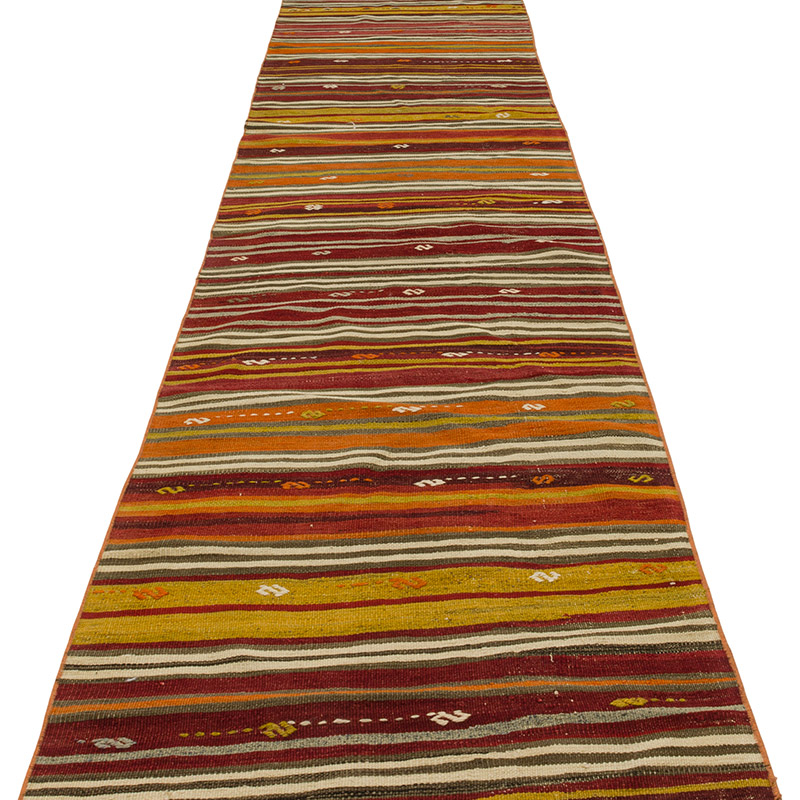 Çizgili Vintage Kilim Yolluk - 79 cm x 520 cm - K0089783