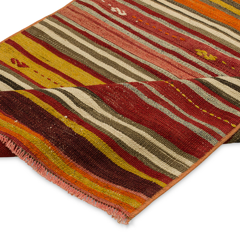 Çizgili Vintage Kilim Yolluk - 79 cm x 520 cm - K0089783