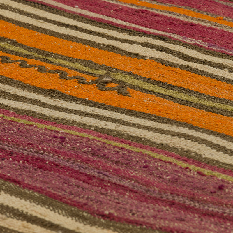 Çizgili Vintage Kilim Yolluk - 75 cm x 640 cm - K0089784