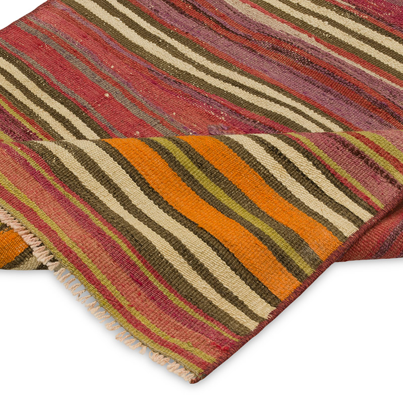 Çizgili Vintage Kilim Yolluk - 75 cm x 640 cm - K0089784