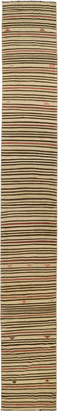 Çizgili Vintage Kilim Yolluk - 74 cm x 545 cm