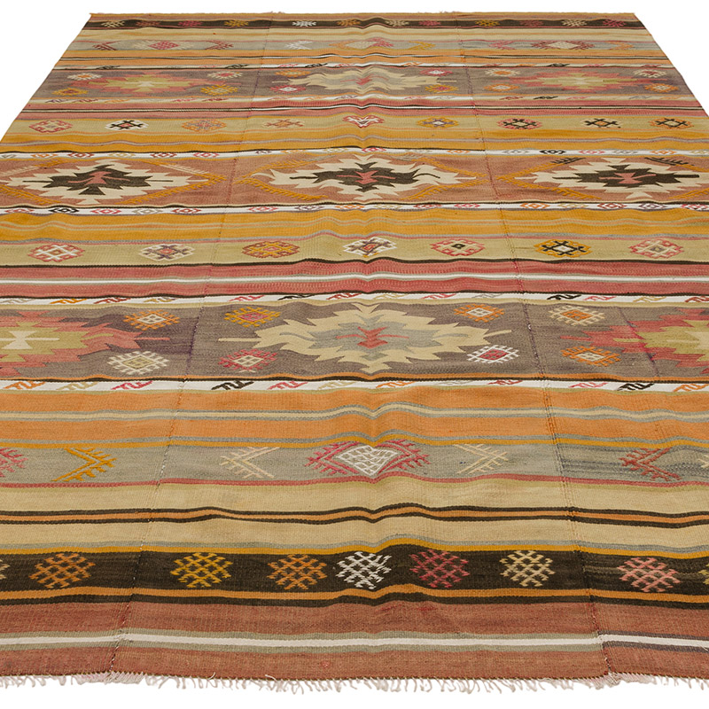 Vintage Manisa Kilim Rug - 5' 11" x 9' 7" (71" x 115") - K0089793