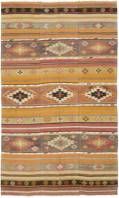 Vintage Manisa Kilim Rug - 5' 11" x 9' 7" (71" x 115")