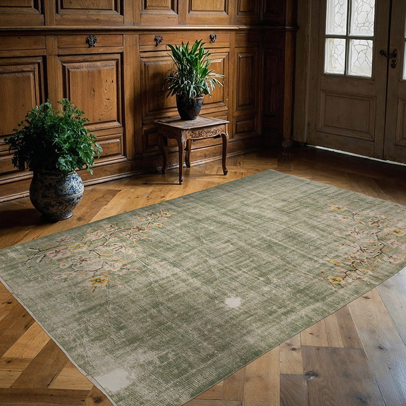 Alfombra Vintage Turca Anudada a Mano - 167 cm x 251 cm - K0089795