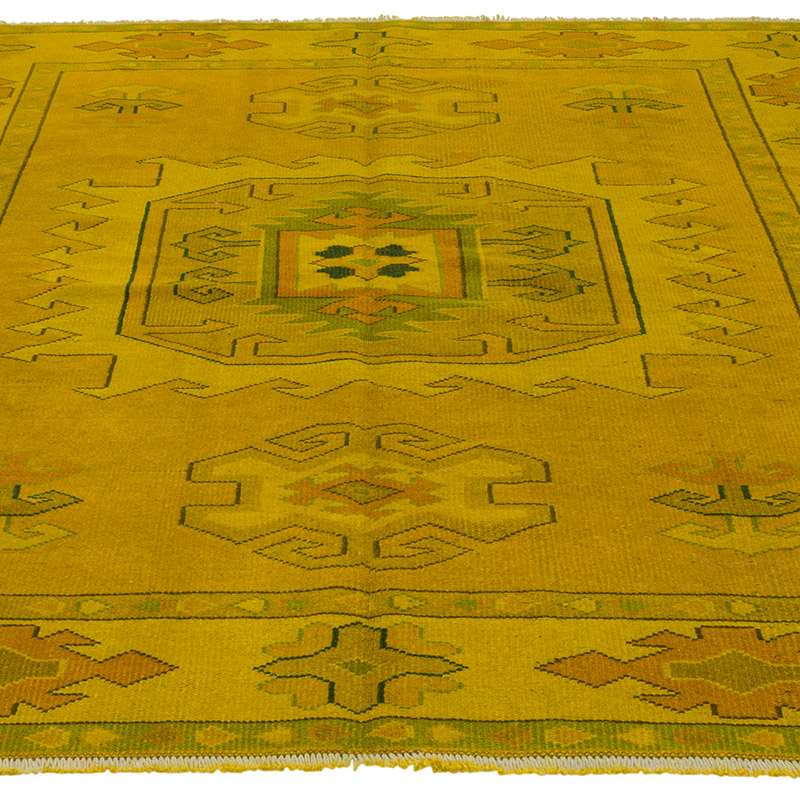 Over-dyed Vintage Hand-Knotted Turkish Rug - 5' 6" x 6' 8" (66" x 80") - K0089796