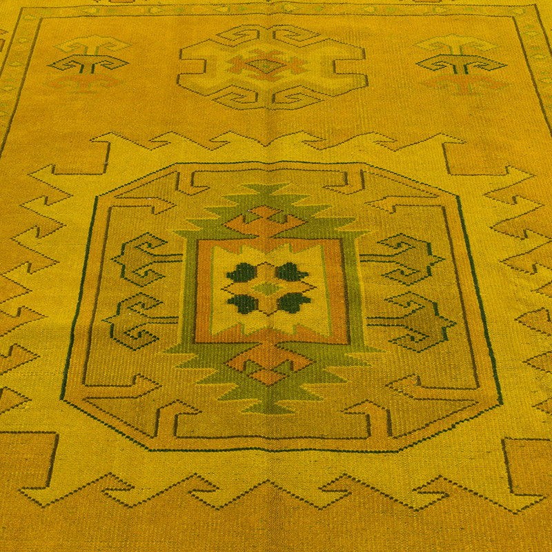 Over-dyed Vintage Hand-Knotted Turkish Rug - 5' 6" x 6' 8" (66" x 80") - K0089796
