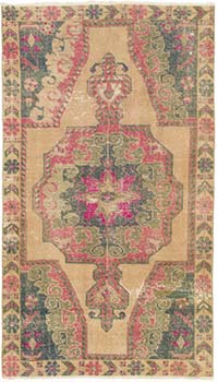 Vintage Turkish Hand-Knotted Rug - 120 cm x 205 cm