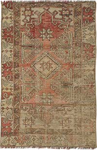 Alfombra Vintage Turca Anudada a Mano - 87 cm x 131 cm