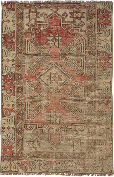 El Dokuma Vintage Halı - 87 cm x 131 cm