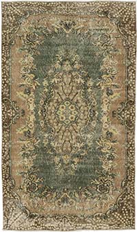 Alfombra Vintage Turca Anudada a Mano - 124 cm x 210 cm