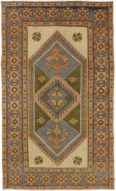 Vintage Turkish Hand-Knotted Rug - 4' 8" x 7' 9" (56" x 93")