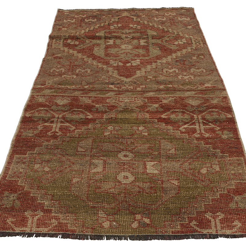 Alfombra Vintage Turca Anudada a Mano - 90 cm x 194 cm - K0089805