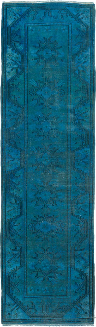 Boyalı El Dokuma Vintage Halı Yolluk - 82 cm x 280 cm