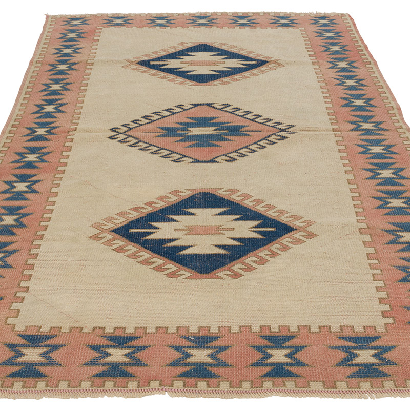 Alfombra Vintage Turca Anudada a Mano - 122 cm x 198 cm - K0089817