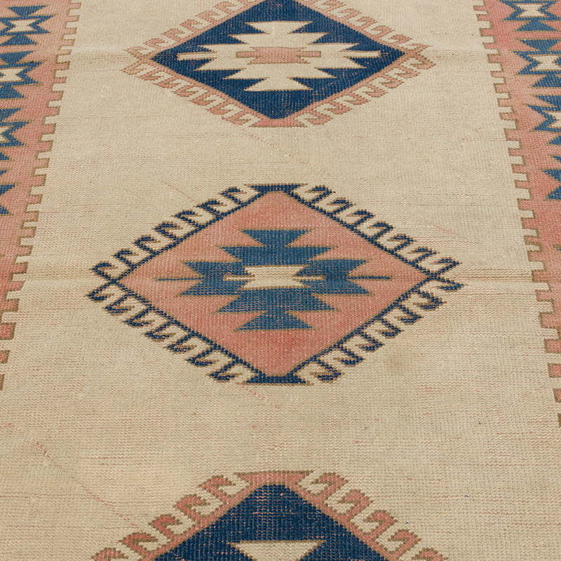 Alfombra Vintage Turca Anudada a Mano - 122 cm x 198 cm - K0089817