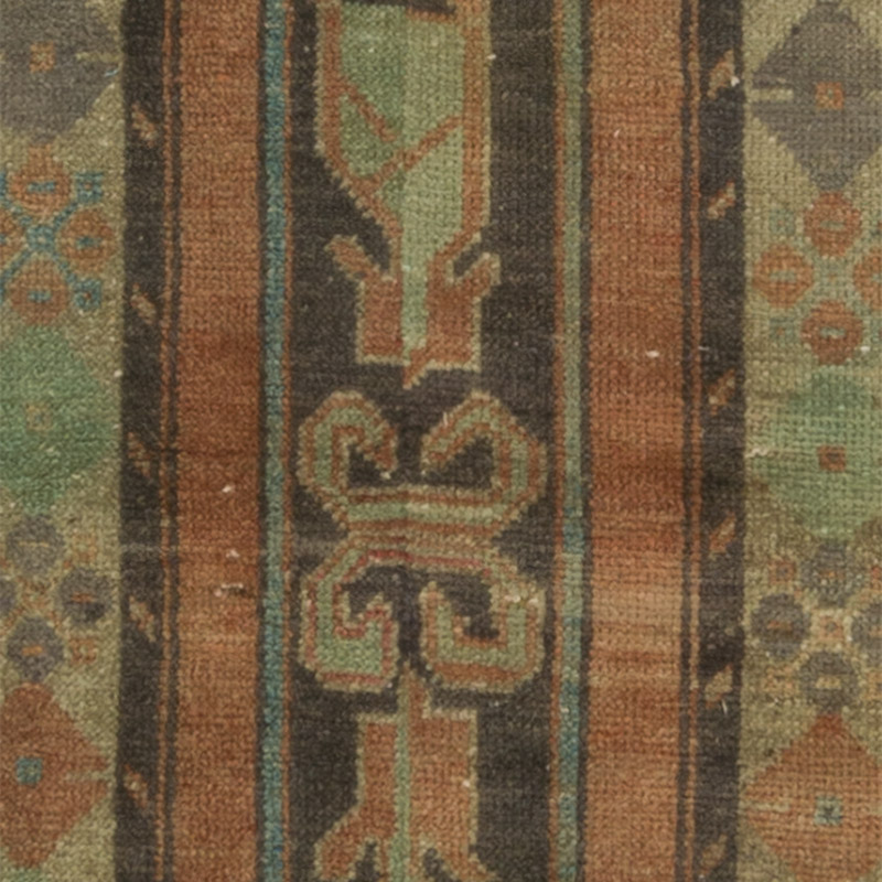 Pasillo Vintage Turco Anudado a Mano - 58 cm x 300 cm - K0089819