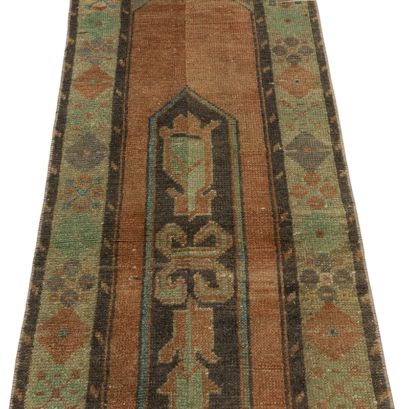 Pasillo Vintage Turco Anudado a Mano - 58 cm x 300 cm - K0089819