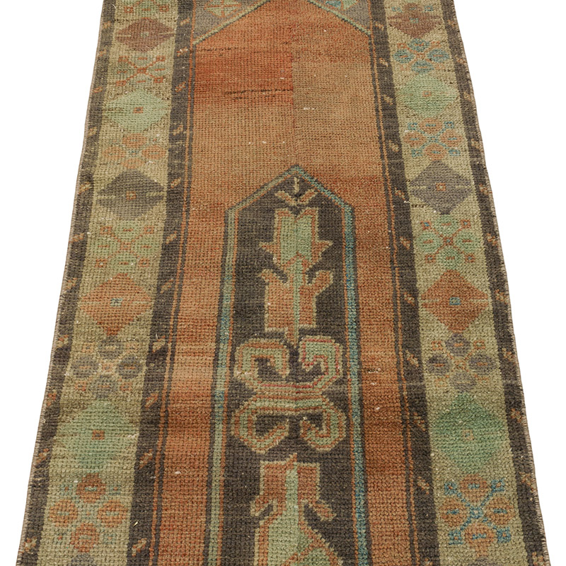 Pasillo Vintage Turco Anudado a Mano - 58 cm x 300 cm - K0089819