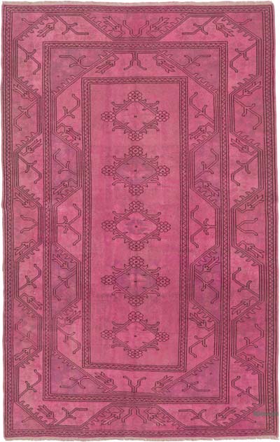 Boyalı El Dokuma Vintage Halı - 158 cm x 247 cm