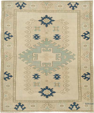 Vintage Turkish Hand-Knotted Rug - 5' 7" x 6' 8" (67" x 80")