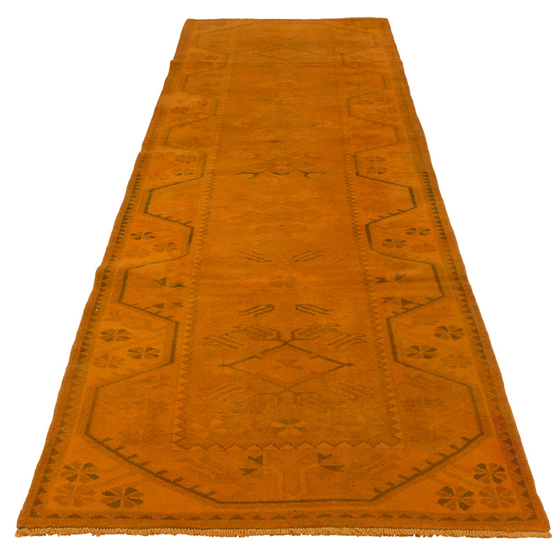 Over-dyed Vintage Hand-Knotted Turkish Runner - 2' 7" x 9' 2" (31" x 110") - K0089828