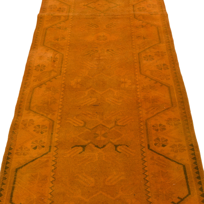 Over-dyed Vintage Hand-Knotted Turkish Runner - 2' 7" x 9' 2" (31" x 110") - K0089828