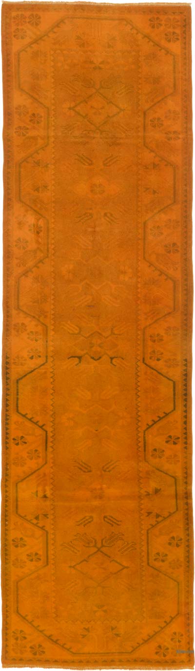 Over-dyed Vintage Hand-Knotted Turkish Runner - 2' 7" x 9' 2" (31" x 110")