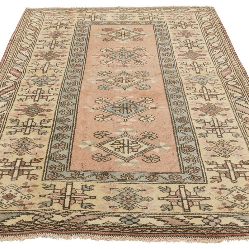 Vintage Turkish Hand-Knotted Rug - 4'  x 6' 4" (48" x 76") - K0089832