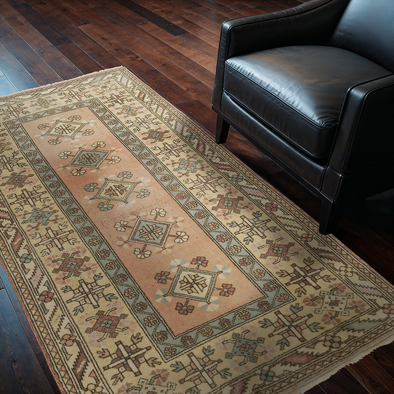 Vintage Turkish Hand-Knotted Rug - 4'  x 6' 4" (48" x 76") - K0089832
