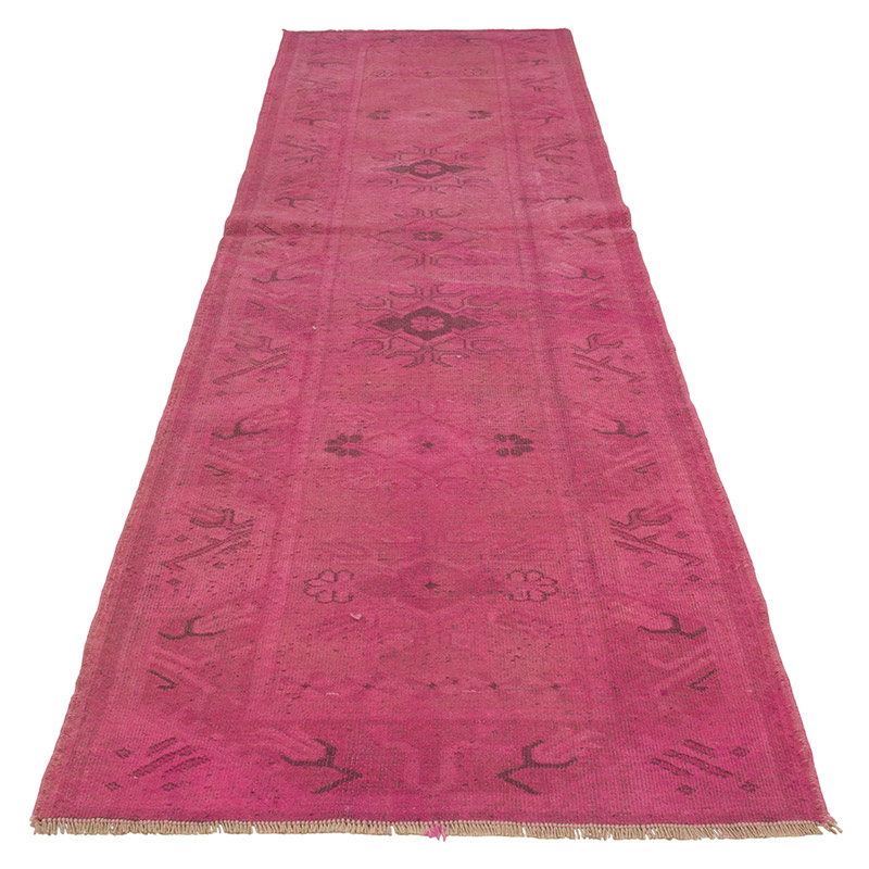 Boyali El Dokuma Vintage Hali Yolluk - 80 cm x 277 cm - K0089833