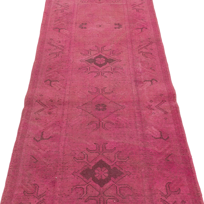 Boyali El Dokuma Vintage Hali Yolluk - 80 cm x 277 cm - K0089833