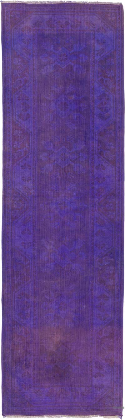 Boyalı El Dokuma Vintage Halı Yolluk - 84 cm x 278 cm