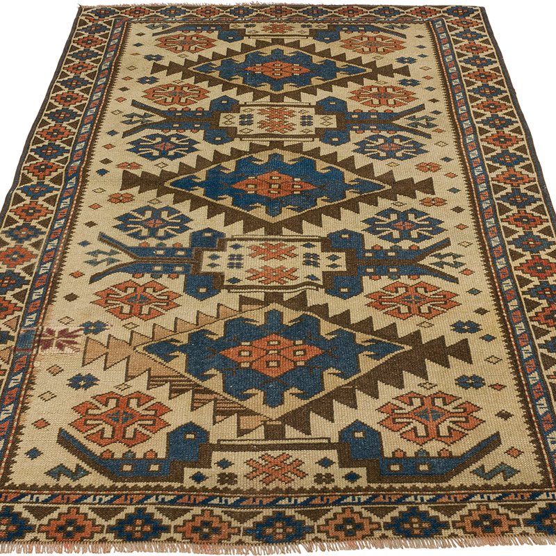 Alfombra Vintage Turca Anudada a Mano - 98 cm x 161 cm - K0089841
