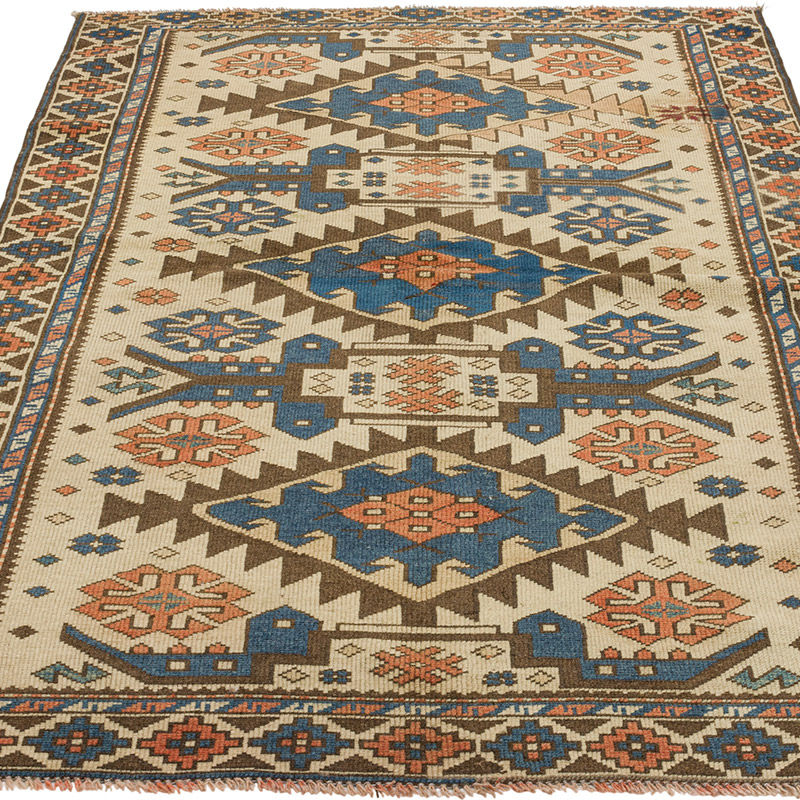 Alfombra Vintage Turca Anudada a Mano - 98 cm x 161 cm - K0089841