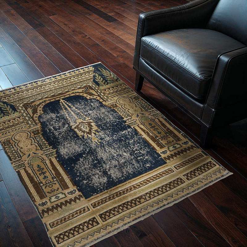 Alfombra Vintage Turca Anudada a Mano - 100 cm x 130 cm - K0089846