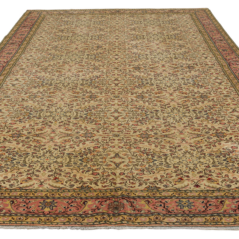 Alfombra Vintage Turca Anudada a Mano - 195 cm x 298 cm - K0089849
