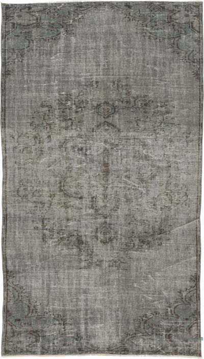 Boyalı El Dokuma Vintage Halı - 138 cm x 237 cm