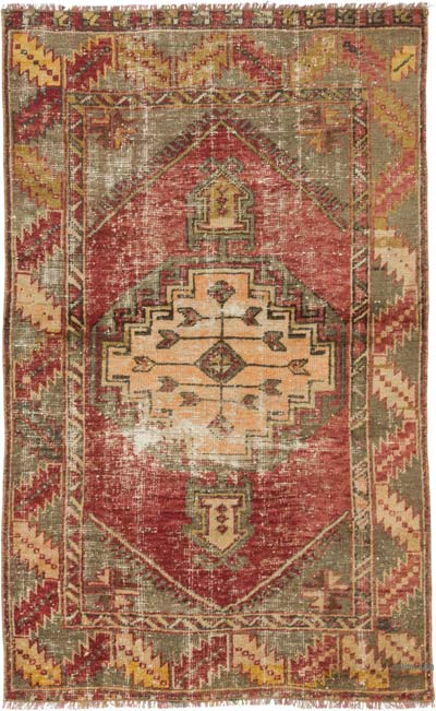 Vintage Turkish Hand-Knotted Rug - 2' 11" x 4' 9" (35" x 57")