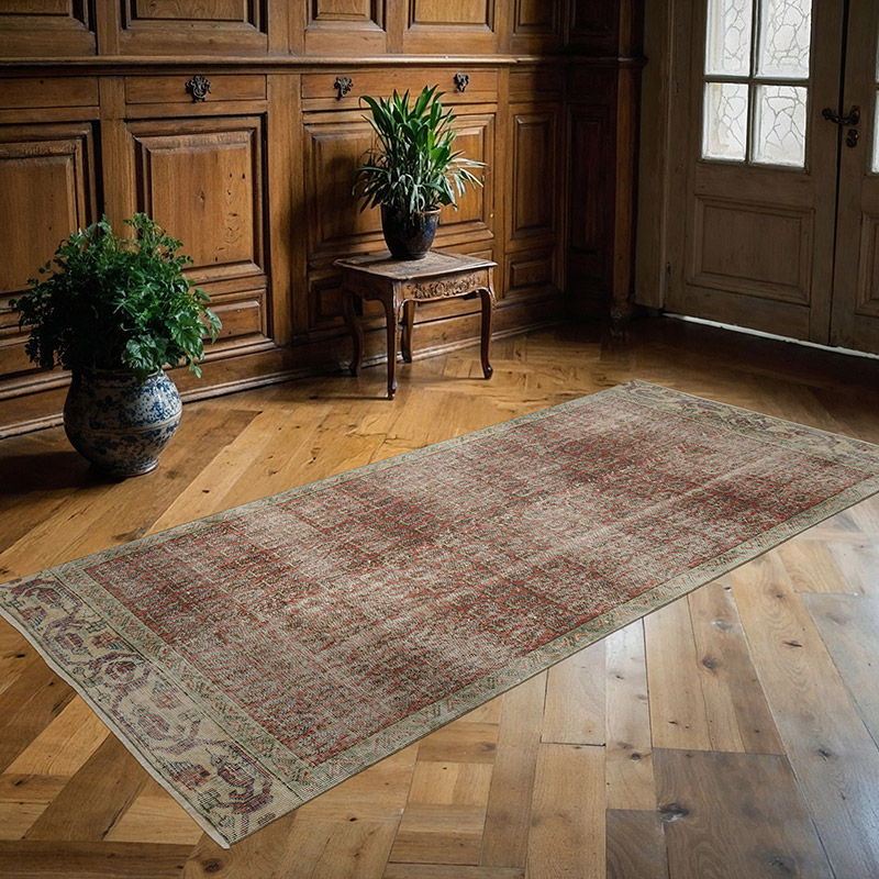 Vintage Turkish Hand-Knotted Rug - 3' 7" x 7' 8" (43" x 92") - K0089856
