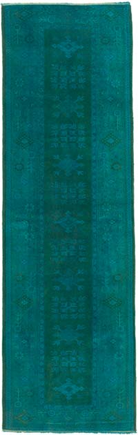 Over-dyed Vintage Hand-Knotted Turkish Runner - 2' 10" x 9' 1" (34" x 109")