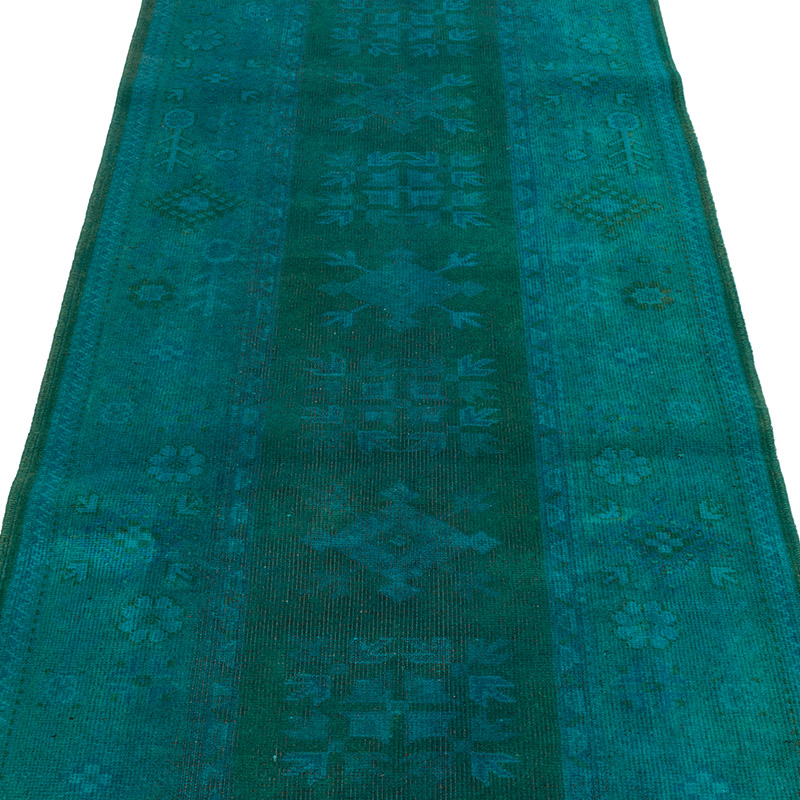 Alfombra Turca Vintage Sobre-teñida - 87 cm x 277 cm - K0089857