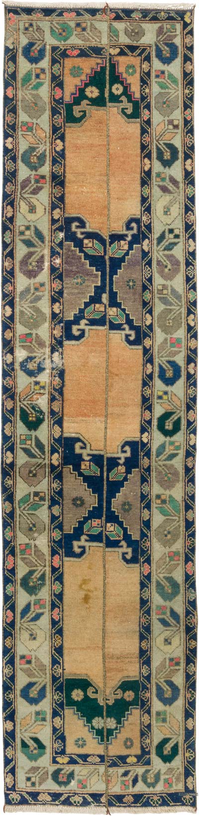 Vintage Turkish Hand-Knotted Runner - 2' 4" x 9' 10" (28" x 118")