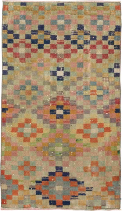 El Dokuma Vintage Halı - 70 cm x 121 cm