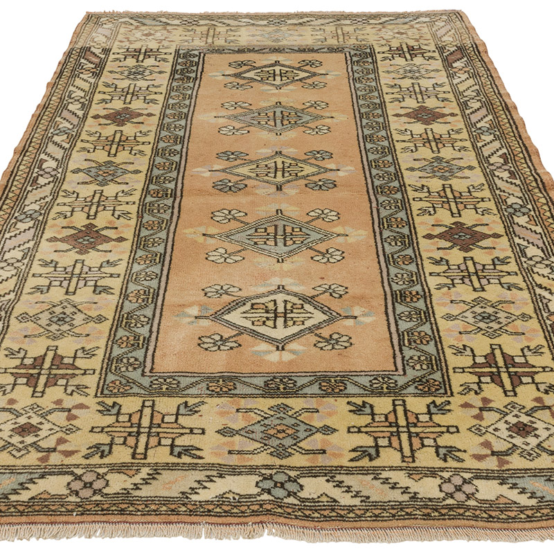 Vintage Turkish Hand-Knotted Rug - 4'  x 6' 6" (48" x 78") - K0089874