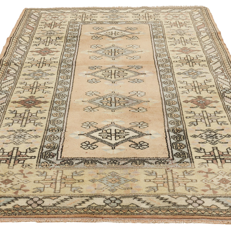 Vintage Turkish Hand-Knotted Rug - 4'  x 6' 6" (48" x 78") - K0089874