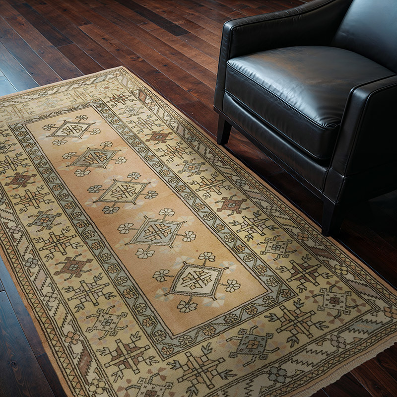 Vintage Turkish Hand-Knotted Rug - 4'  x 6' 6" (48" x 78") - K0089874