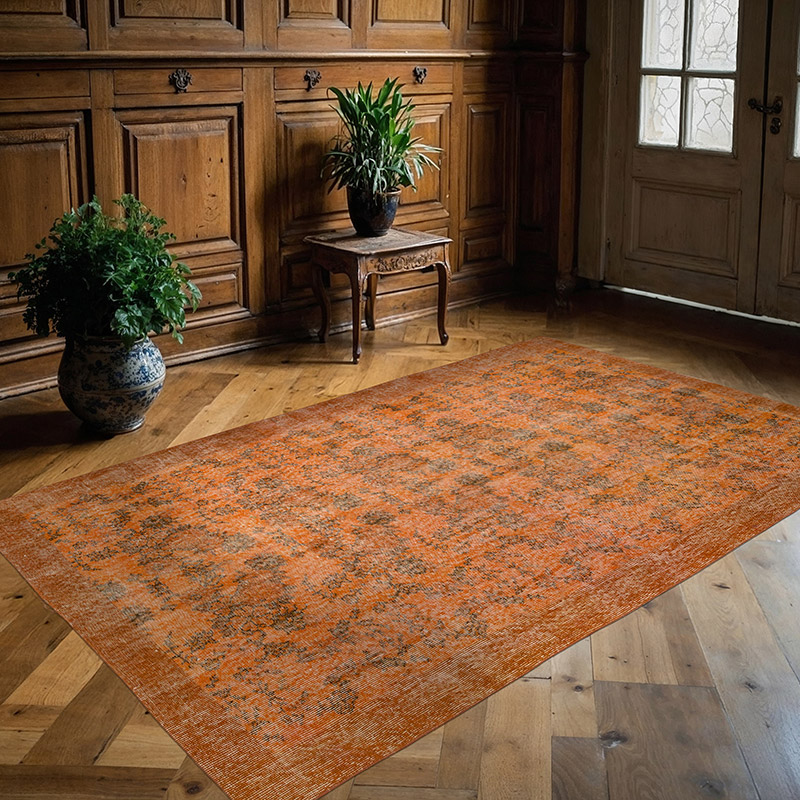 Over-dyed Vintage Hand-Knotted Turkish Rug - 5'  x 7' 11" (60" x 95") - K0089876