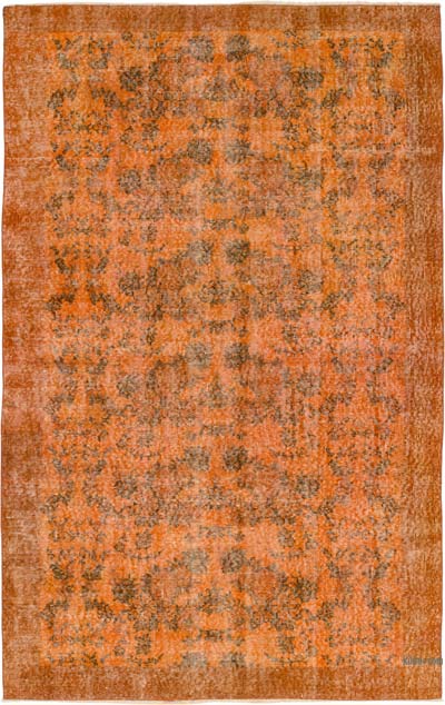 Boyalı El Dokuma Vintage Halı - 153 cm x 241 cm